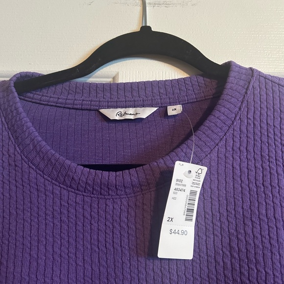 Reitmans Purple Ribbed Knit Top - Picture 2 of 3